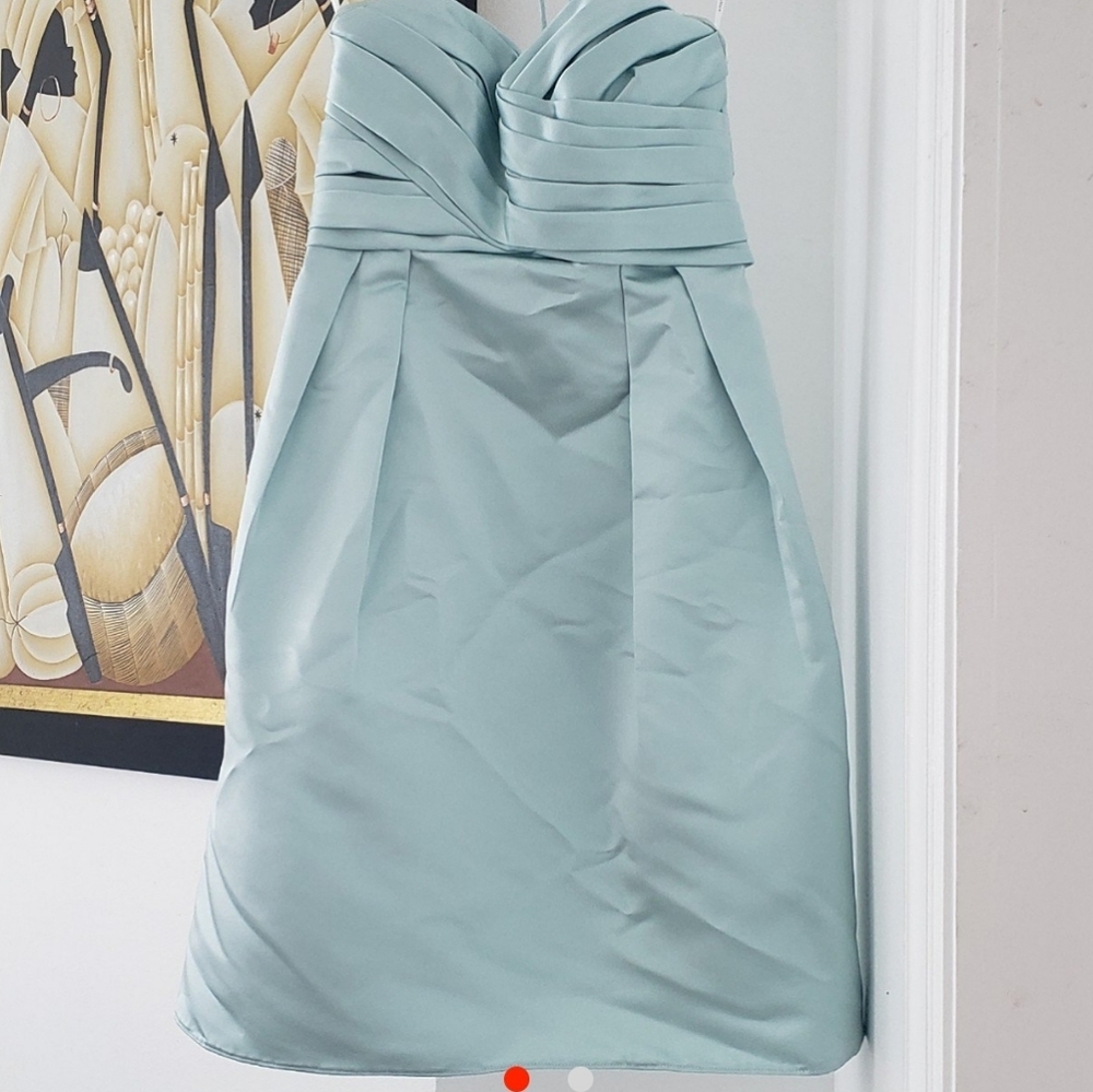 Silk cocktail dress. Strapless